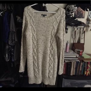 Long Cream Knitted Sweater AEO Size M